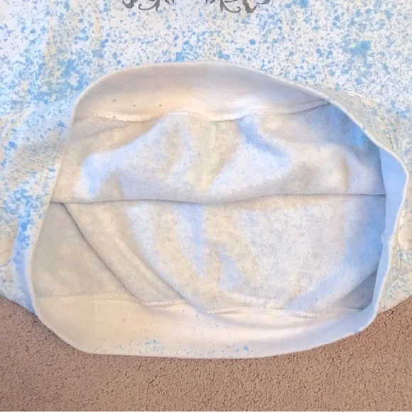 Vintage y2k Embellished Crewneck Sweatshirt Adult Size XL Blue White Butterfly - Picture 7 of 9